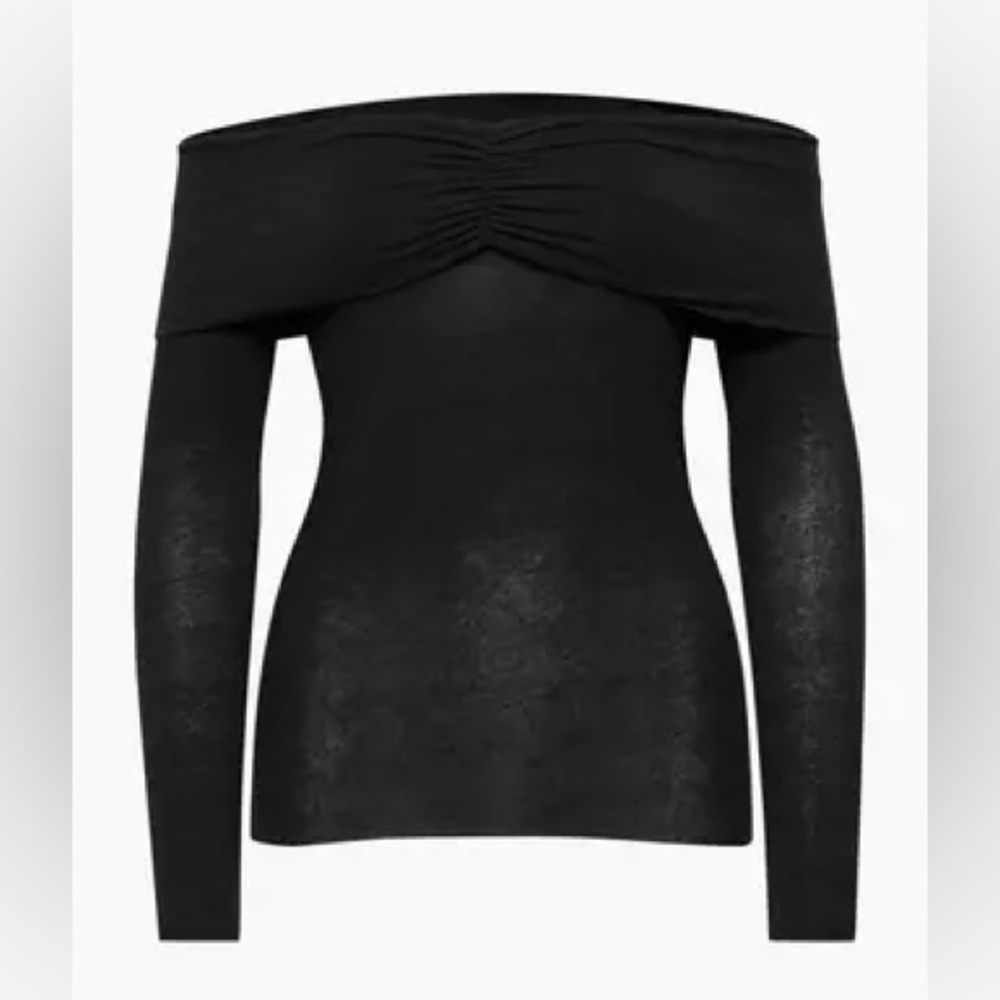 Aritzia - Wilfred Gloria Sheer Off Shoulder Long Sleeve Top - Size Small